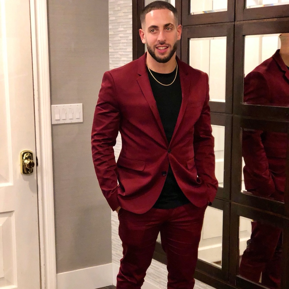 Express Men's Burgundy Suit